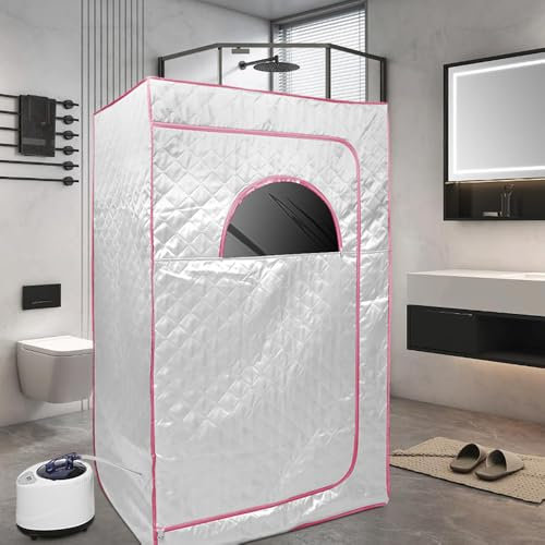 Sauna pieghevole da 1000 W (senza sedia) sauna a vapore portatile pieghevole casa isolante a quattro strati addensare kit di tenda da sauna spa per una persona cabina pieghevole 100 x 80 x 170 cm