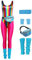 Cyborey Lot de 6 costumes de fitness des années 80 pour femme - Combinaison colorée - Pantalon de yoga rétro, Rose, XL