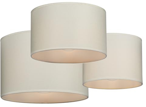 GIGGI Set of 3 Beige Lamp Shades, 8, 10 & 12 Fabric Light Shade Ceiling, Lampshades for Ceiling Lights, Table Lamps and Floor Lamps, Ceiling Lamp Shades for Living Room, Bedroom, Kitchen & Hallway
