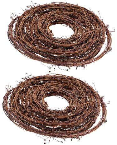 BESPORTBLE 2pcs Christmas Twig Garland Wreaths Natural Rattan Vines Diy Crafts Making Rattan Twig Vine Hanging Decorations for Door Window Christmas Foliage Decorations Tree
