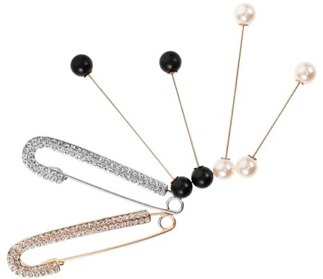 BESPORTBLE 6pièces Petite Broche Perles Boutons Pince Pour Robe Épingle à Nourrice Pour De Cardigan Décoration De Vêtements