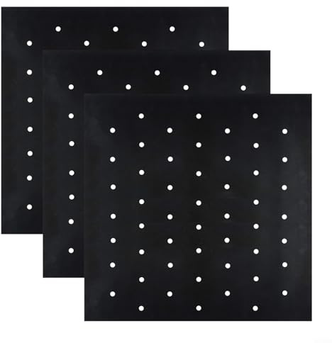 Lot de 3 tapis de cuisson perforés en silicone anti-adhésif pour griller et cuisiner en toute sécurité