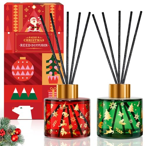 SCENTORINI Weihnachten Raumduft, Raumerfrischer, Room Fragrance, Duft Süßes Zuhause und Weihnachtskranz, Weihnachten Geschenkset 2x100 ml, Lufterfrischer, Duftvase für Weihnachtsdeko,Räume,Badezimmer