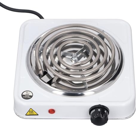ZJchao Bärbar Enkel Spole Elektrisk Brännare Varmplatta 1500W Justerbar Temperatur Spis Kokande Vatten Kaffe Te Kontor Camping Fester Aluminiumlegering