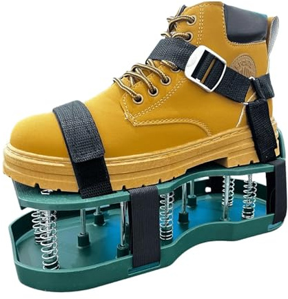 Scarpe aeratore per prato Scarpe for arieggiatori for prato, arieggiatori for prato su terreno sciolto, arieggiatori for prato con base a molla, scarpe con punte for erba, coltivatore for erba(Green)