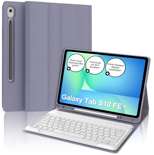 SENGBIRCH Teclado para Samsung Galaxy Tab S10FE Plus 13.1, Funda con Teclado para Samsung S10FE+ 2025, España Ñ Bluetooth Desmontable Keyboard Galaxy Tab S10fe+ 13.1 Pulgadas, Púrpura