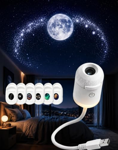 HD Smart Dynamic 5D holografisk nattljusprojektor med 24 filmer