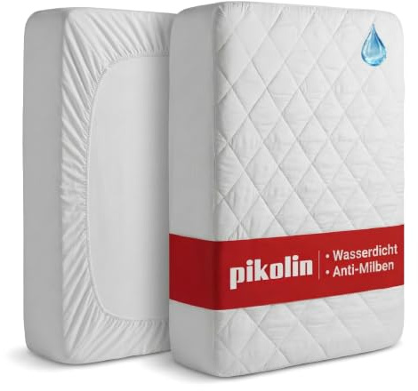 PIKOLIN Coprimaterasso Matrimoniale Impermeabile 135 x 190/200 cm 32 cm di Altezza Traspirante Silktouch e Certificato Oeko-Tex - Protettore di Materasso Imbottito, Anallergico e Lavabile