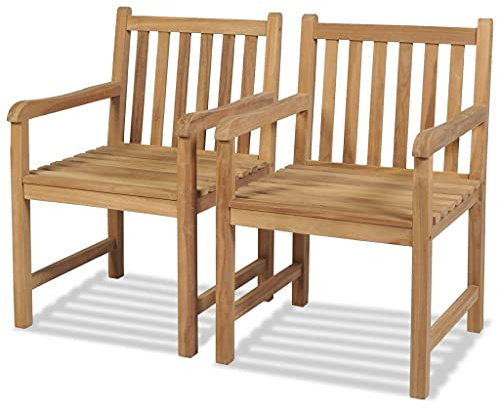 vidaXL Trädgårdsstolar 2 st massiv teak