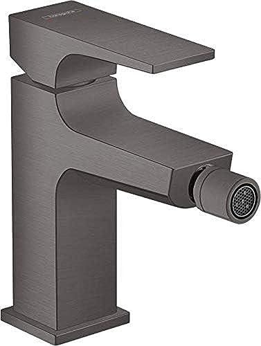 hansgrohe Bidetmischer Metropol mit Push-Open Ablaufgarnitur, Brushed Black Chrome