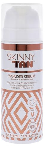 SKIN & TAN Tan & Tone Wonder Serum - Medium-Dark Self Tanner with Hyaluronic Acid for Body - Natural Looking, Streak-Free, Easy Application, Anti-Aging, Hydrating Glow 145ml (Medium)