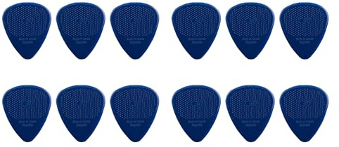 D-Grip Plektrum – Janicek Nylonpicks – Standard 351-Form – 1,30 mm Dunkelblau – 12er Pack – mit rutschfester Struktur-Oberfläche – hergestellt in Tschechien