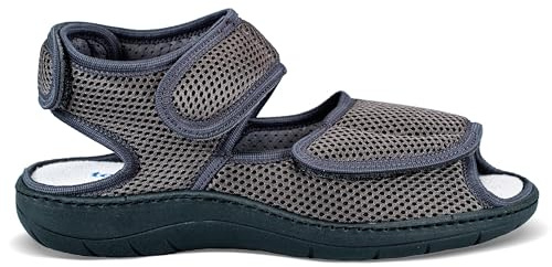 EXTRO STYLE - Sandali Ortopedici Donna e Uomo, Tecnica T2 Air, Per Fasi Post Operatorie, Piede Reumatico, Vasculopatie e Metatarsalgie, Sandali Antiscivolo Con Plantari Estraibili, Grigio - Tg 43