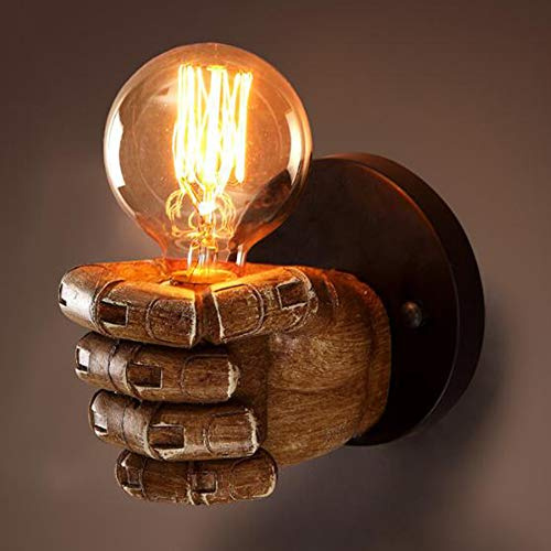 Antike Wandleuchte Retro Faust Hand Halten Licht Vintage Industrielle Harz Wandlampe Schlafzimmer Restaurant Küchen Korridor Bar Café Landhaus Treppe Gehweg Flur Lampe Innen Außenleuchten,Right Hand