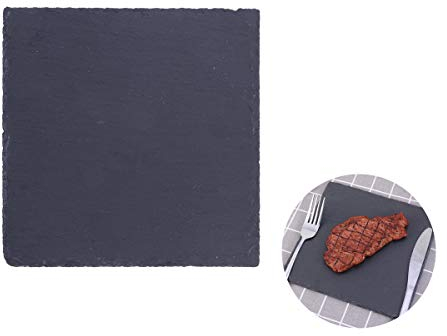 Cabilock Natural Square Plate 6-Inch Serving Platter for Cheese Sushi Cake and Pizza - Rustic Kitchen Dining Tray for Home and Restaurant