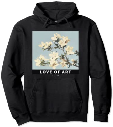 Vintage Japanese Azaleas Aesthetic Art Pullover Hoodie