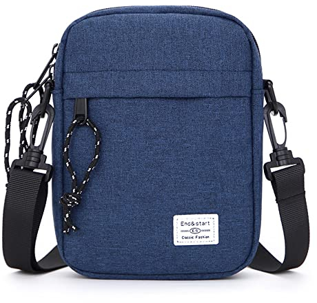 Borsa a Spalla Uomo Cellulare, Uomo Messenger Bag per Smartphone, Uomo Piccolo Borsa a Tracolla Sacchetto Borsello Portafoglio con Tracolla Borsetta Telefono Borsa Cerniera Custodia Porta Borse a Mano