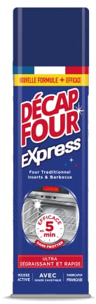 DECAPFOUR Express - Ultra-Dégraissant et Rapide - Mousse Active - Idéal pour Fours Traditionnels, Inserts et Barbecues - Super Puissant - Efficace en 5 min - Fabriqué en France - Aérosol 500 mL
