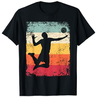 Volleyballspieler Vintage Mann Frau Strand Volleyball T-Shirt