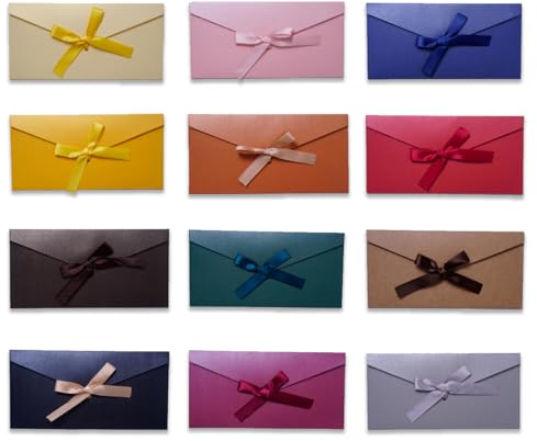 Zamety 12 Stück Briefumschläge Bunt, Farbige Briefumschläge Perlglanzpapier, 22 x 11cm Bunte Briefumschlag, Briefumschlag Din Lang, Umschläge für Weihnachten Geburtstage, Hochzeiten, Partys