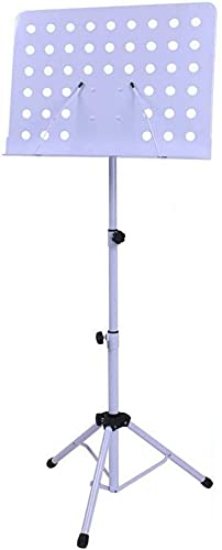 Notenständer, Stabiler Stativ-Notenständer, verstellbar, tragbar, zusammenklappbar, Ständer für Orchestermusikinstrumente mit Tragetasche, 0907 (Farbe: Blau) (Weiß)