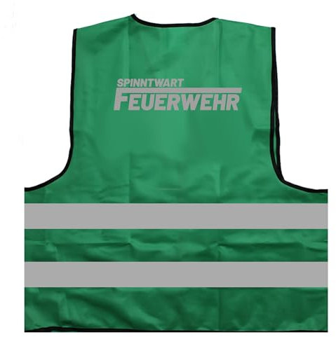 Feuerwehr Spinntwart Warnweste BZW. Signalweste mit reflektierendem Aufdruck - Größe S/M, Grün