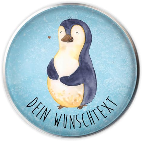 Mr. & Mrs. Panda Waschbeckenstöpsel selbst gestalten Pinguin Diät - Personalisierte Geschenke, Badstöpsel mit Wunschtext, Abnehmen, individuell gestaltbar, Waschbecken Stöpsel personalisiert