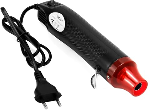 QWORK® Mini Heißluftpistole 220V 300W, Handheld heißluftföhn, für Schrumpfschläuche, Prägen, Trocknen von Farbe, Papier