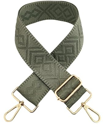 PTNKUIIY väskrem 72–130 cm justerbar axelrem för väskor 5 cm bred axelrem för väskor enfärgad boho-stil ersättning bärrem för väska handväskor gör-det-själv tillbehör – armégrön