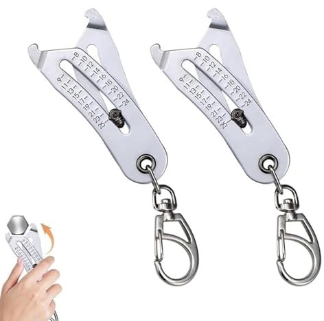 Nut Sizer, Thread Size Verification Tool, Portable Thread Size Checker Keychain, Screw Bolt Nut Identifier Gauge Size Gauge Bolt Size Finder, Quick Hand Measuring Tool, Inch&Metric(2)