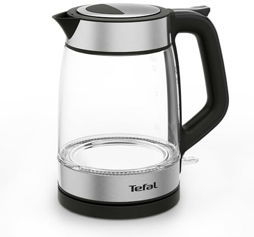 Tefal KI6058 Glass Kettle, bouilloire électrique, graduation, capacité de 1,7 l, facile à nettoyer, noir