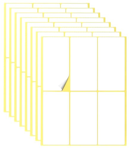 360 Stück 50x100mm Etiketten Selbstklebend zum Beschriften, Universal Aufkleber Etiketten Haushaltsetiketten Tiefkühletiketten Adressetiketten für Flaschen, Aktenordner, Glasboxen, Schule, Büro, Küche