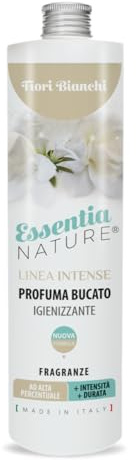 ESSENTIA Profumo per Bucato Linea Intense con Igienizzante, Profumatore Bucato per Lavatrice con Estratti di Oli Essenziali Naturali (Fiori Bianchi, 500 ml, Confezione da 1)