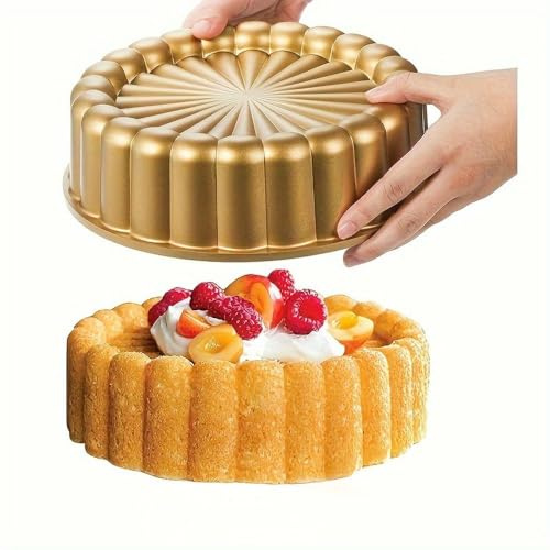 NYSDM 9,5 Pollici Charlotte Cake Pan - Stampo da Forno in Alluminio Antiaderente per Cheesecake, Torta al Cioccolato, Torta alle Fragole e Brownie