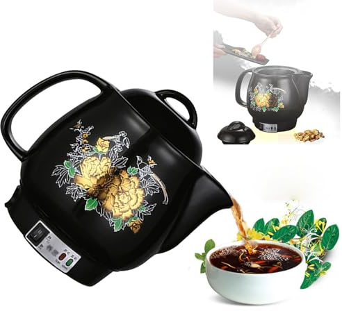XILANSHMAO Pentola Cinese Automatica Intelligente 3L 4L Cuocitore Erbe Medicinali 3 modalità Preimpostate Decotto Zuppa tè Funzione Mantieni Caldo Facile Uso Casa 黑色 4L