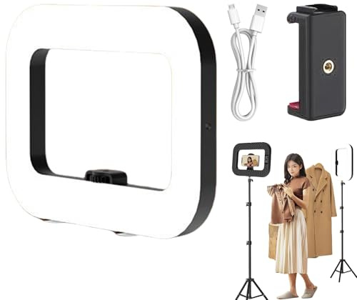 Ring Light, Handheld Smartphone Stabilizer Fill Lamp, Lightweight High Brightness Relfir Lamp, Anti-Shake Selfie Square Ring Lights, Dimmable For Phone, Tablet, Laptop, Zoom Meeting, Makeup, Video