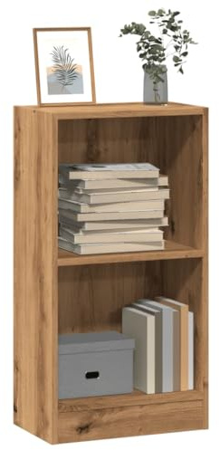 Owoxanthellate Bücherregal Artisan-Eiche 40 x 24 x 76 cm Massiver Holzwerkstoff Standregal Modernes Design & Viel Stauraum for Living Room, Home Office & Corridor