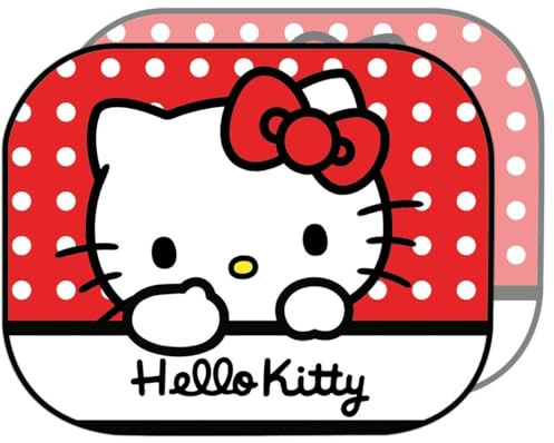 Paire de Rideaux latéraux de Voiture Tataway Hello Kitty 44 x 35 cm, Pare-Soleil, Protection Contre Le Soleil et la Chaleur, Design coloré pour Enfants