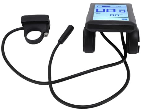 Hamwesh Electric Bike LCD Display, Backlit E Bike Speedometer with Cycling Power Meter and 5 Pin Plug for 22.2mm Handlebars Mid Drive Electric Bikes