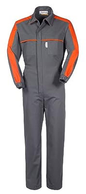 take time/lancelot Tuta da Lavoro con Colletto Grigia Arancio Gabardine Officina A42807 (XL)