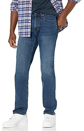 Amazon Essentials raka skurna jeans för män, vintage blekt blå, 35W/30L