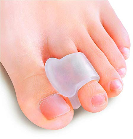 Povihome 10 Pack Clear Toe Spacers, Big Toe Separator (1st/2nd Toe), Bunion Corrector to Correct Big Toe Bunion, Overlapping Toes