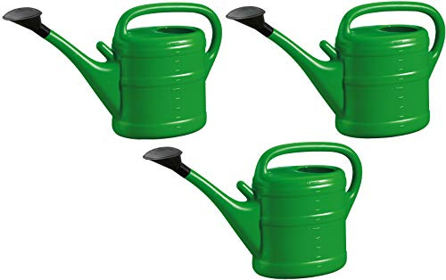 3X Gießkanne 10L GRÜN + 1x BILDMAGNET! Blumenkanne Kunststoff für groß & klein Garten & Zimmerpflanzen Gießkannen Gieskanne Gieskannen Giesskanne 10 L Liter Watering Can Gieskannen10Liter lr