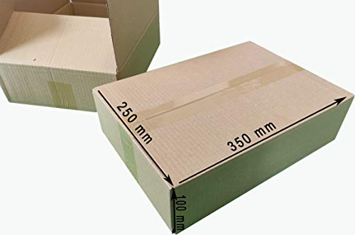 dimapax Faltkarton 350x250x100 mm weiß oder braun - Kartonagen Faltkarton Kartons Päckchen | optimiert für den DHL Päckchenversand S bis 2kg (braun, 50)