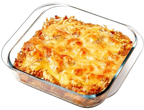Nutriups Square Glass Baking Dish - Oven Proof, 23x23x5.8cm (2.3L)