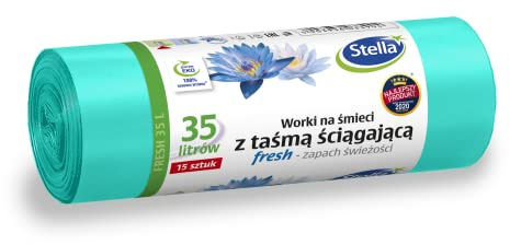 Stella Sacs à ordures avec ruban adhésif FRESH - parfum frais 35L 15pcs