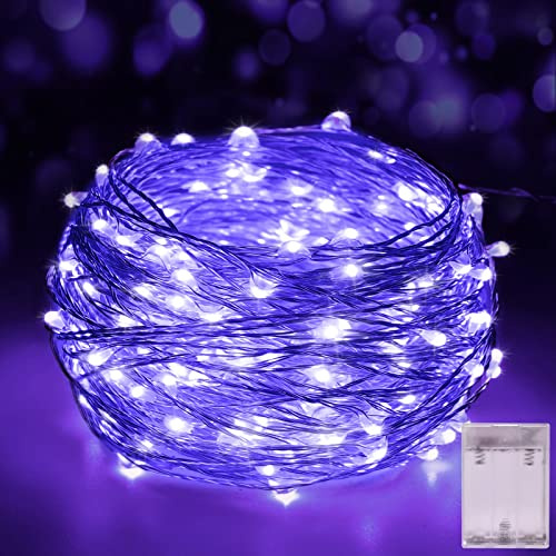 Batteriebetriebene LED-Lichterkette, 4 m, schwarze UV-LED-Lichter, flexibles schwarzes Licht, Kupferdraht, batteriebetrieben, für Partys, Körperbemalung, Dekoration