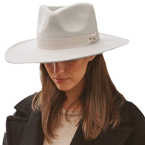 House of Ord Cape Town Chloe Fedora Winterhüte Damen Filzhut 100% Wollfilz Wollhut Damen UV Schutz - in 3 Farben in Größe M/58cm - Größe: M/L: 58 cm Farbe: Grau