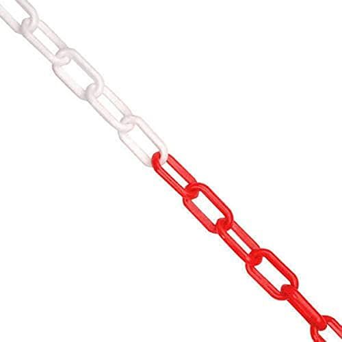 Parkpfosten, Parkbarriere, für Parkplatz-Absperrkette mit 2 S-Haken, Warnkette rot und weiß, Warnkette zum Parken, Baustellenparken (Color : 8mm, Size : 50