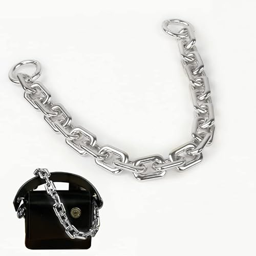 FRUHLING 35cm Kurze Handtasche Taschenkette Flachkettenriemen Legierung Taschenkette Metallbeutelriemen Taschenriemen Kette für Geldbörse Handtaschen(Silber 160g)